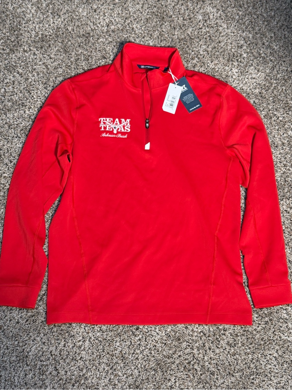Cutter & Buck Red Team Texas Quarter-Zip Pullover